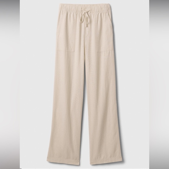 GAP Women’s Beige Linen Blend Wide Leg Pants - Picture 6 of 6